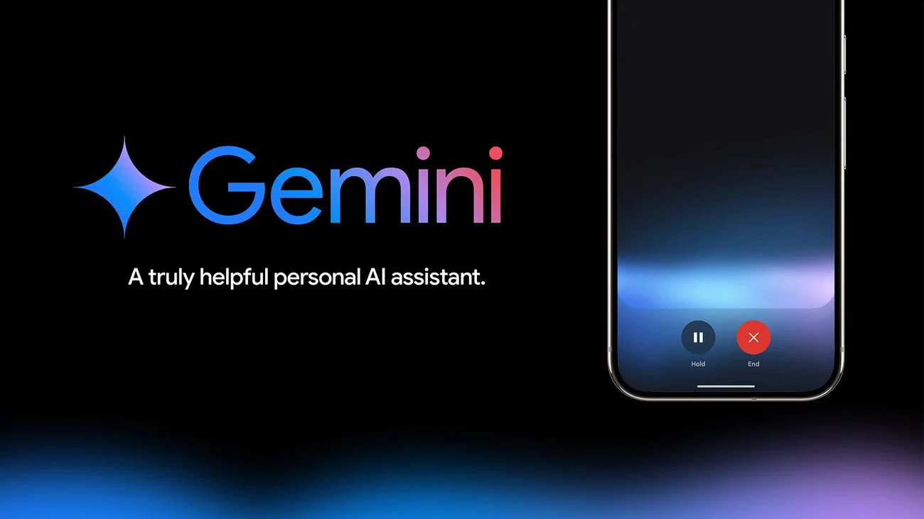 Gemini sendo usado como assistente de inteligência artificial em um celular Android