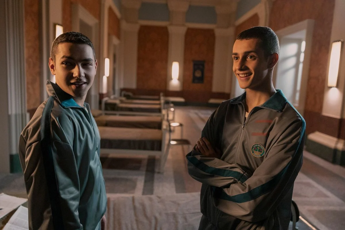 Salvo Fusco e Vincenzo Cipriani dentro da Escola Minerva