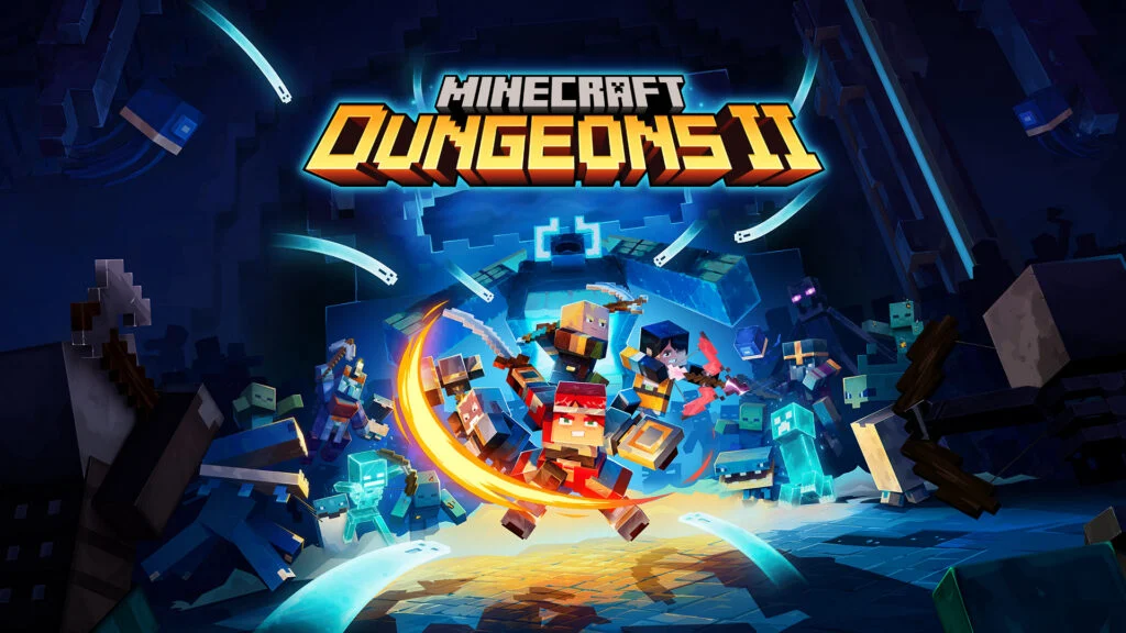 Personagens enfrentam inimigos em Minecraft Dungeons II