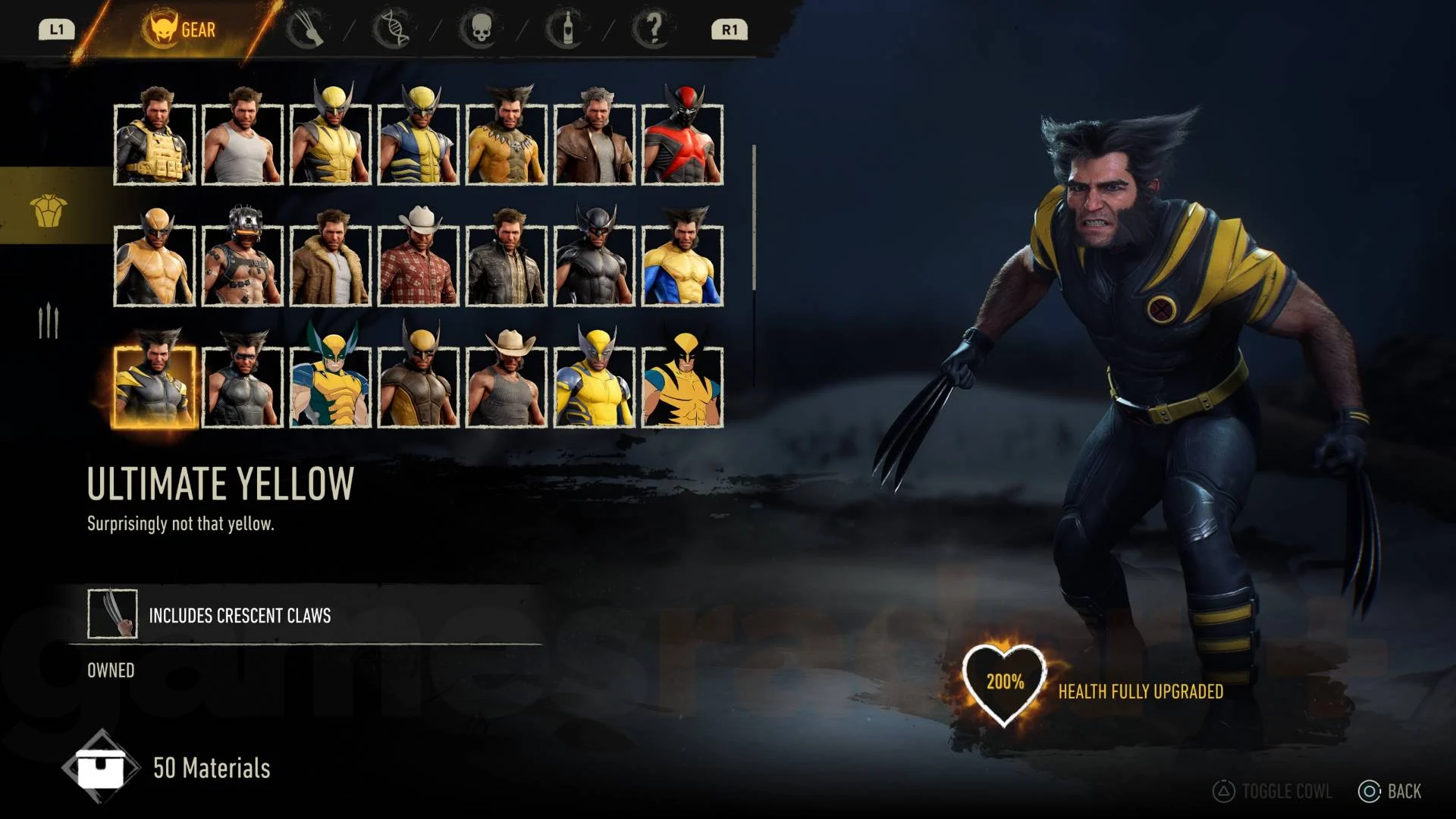 Traje Ultimate Yellow em Marvel's Wolverine