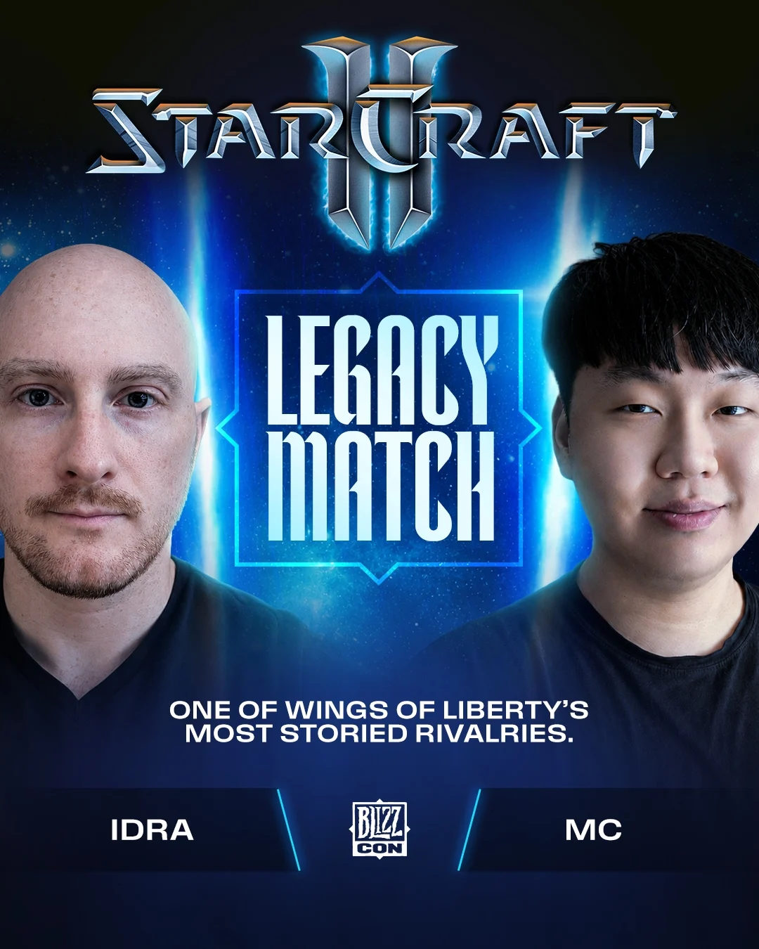 IdrA e MC no confronto de StarCraft II da BlizzCon 2026