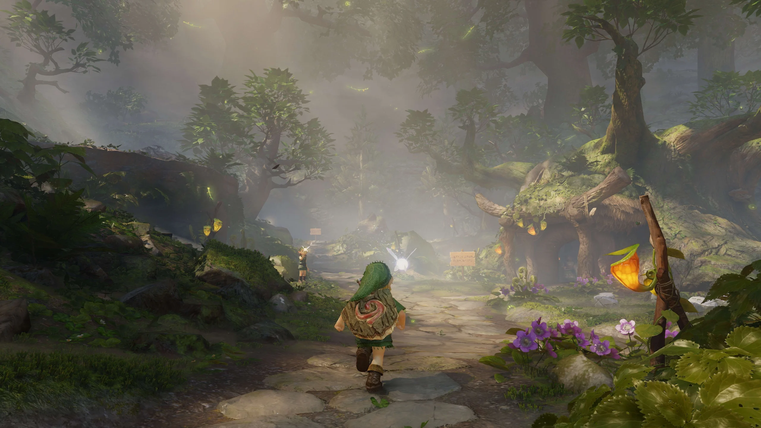 Young Link caminha pela Floresta Kokiri no remake de Ocarina of Time
