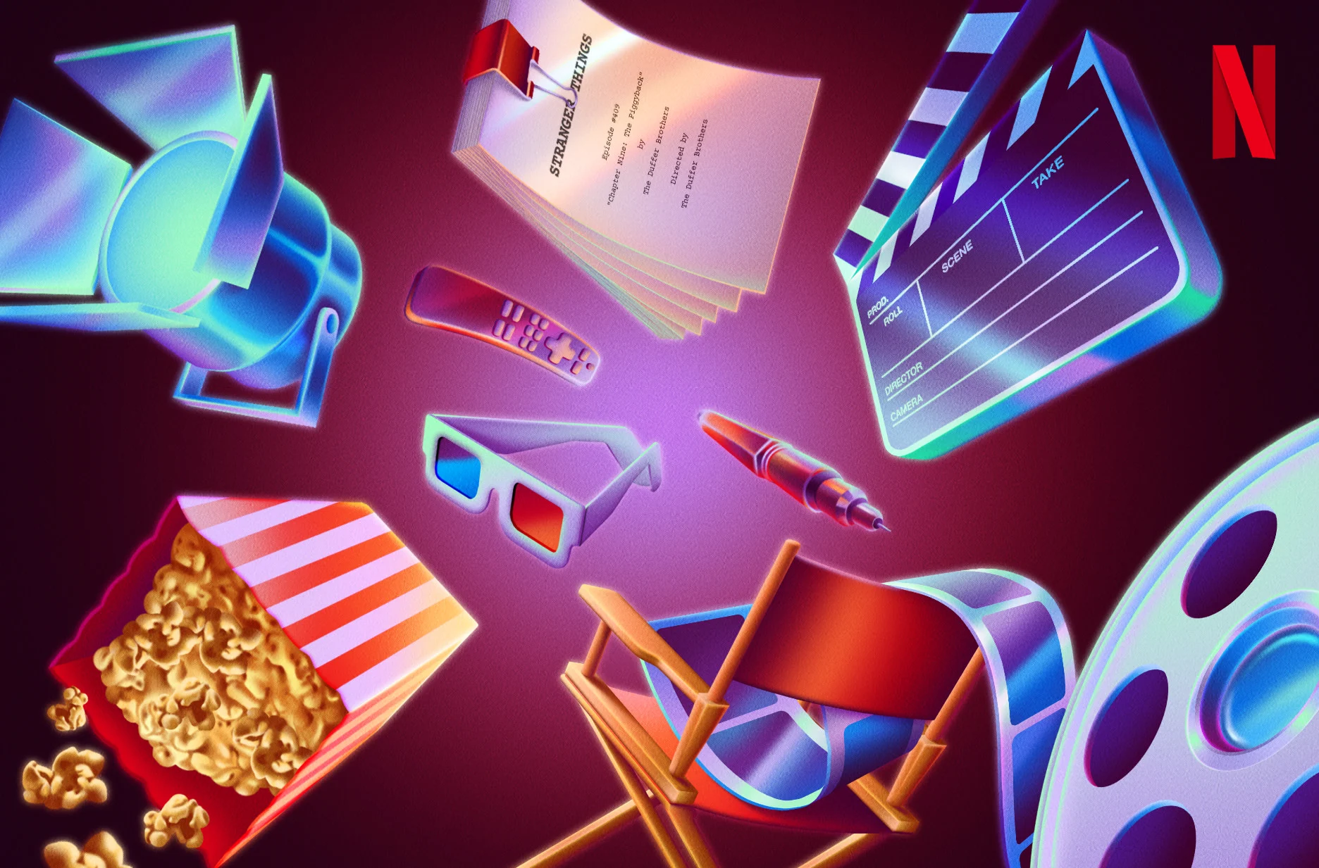Imagem promocional da Netflix para produções de entretenimento