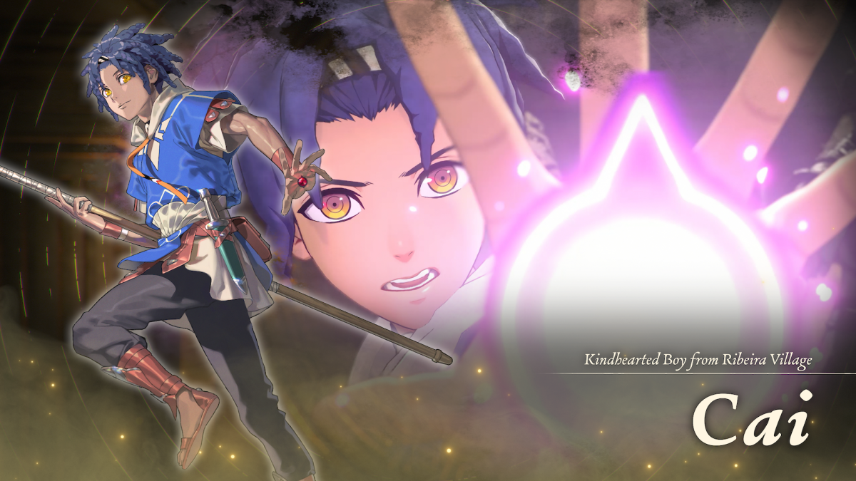 Cai, protagonista de Fire Emblem: Fortune’s Weave vindo do vilarejo de Ribeira