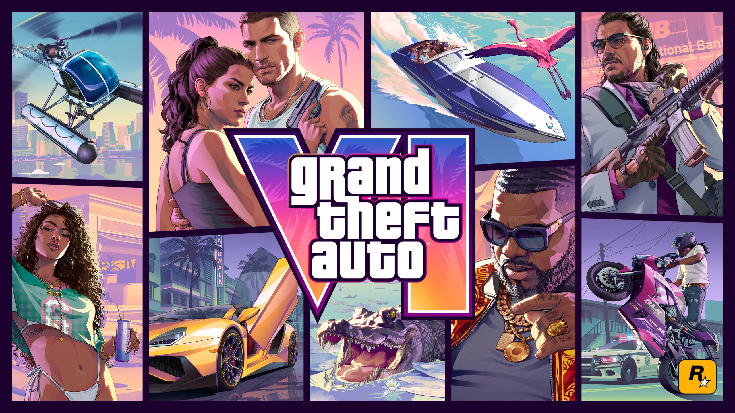 Jason e Lucia na arte oficial de Grand Theft Auto VI