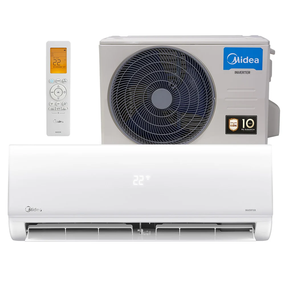 Ar-condicionado Midea Xtreme Save AI Connect de 12.000 BTU com evaporadora, condensadora e controle remoto