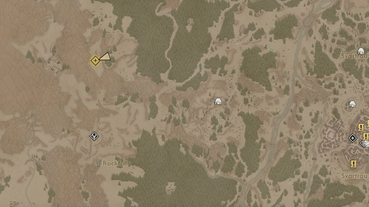 Localização do fragmento da Espada de São Mihai em Rockfalls