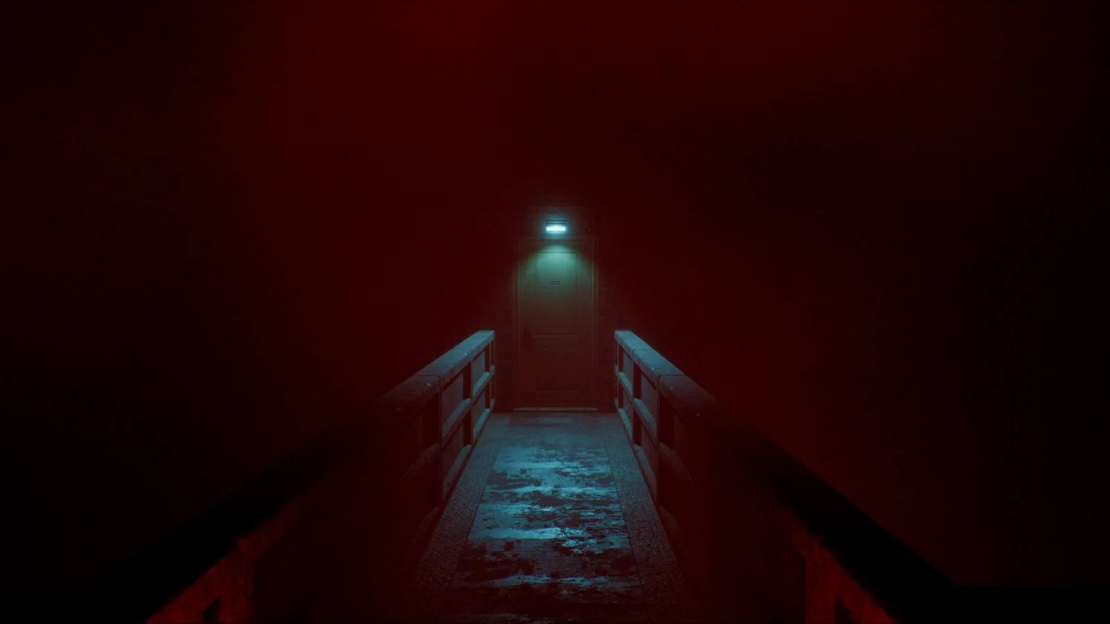 Criatura aparece em um corredor iluminado por luz vermelha em Silent Hill: Townfall