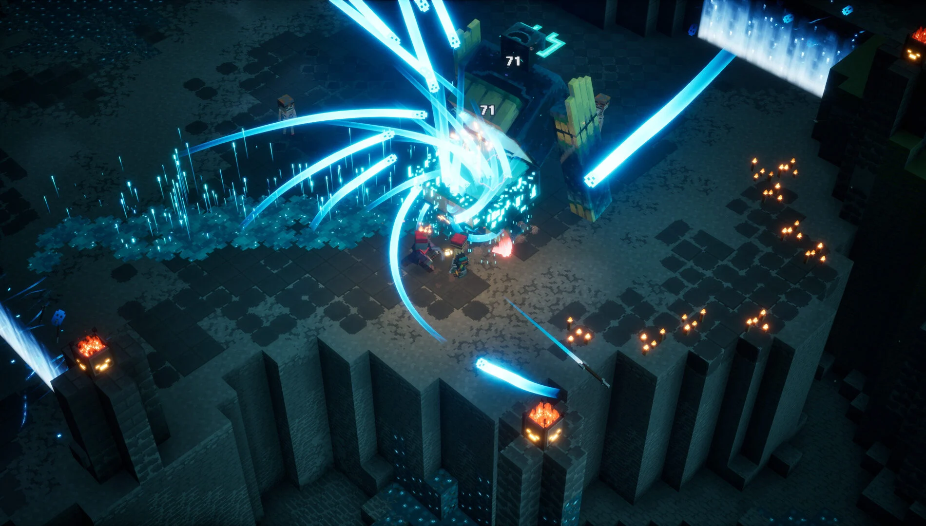 Combate contra inimigo em Minecraft Dungeons II
