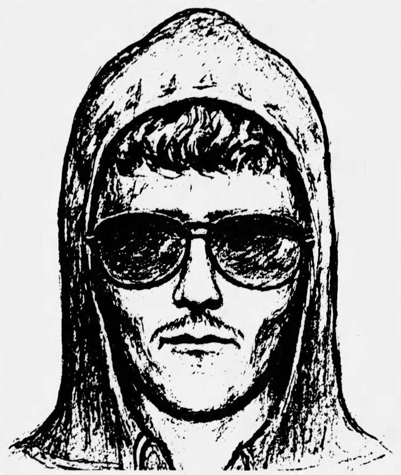 Retrato falado divulgado pelo FBI durante a investigação do Unabomber em 1987