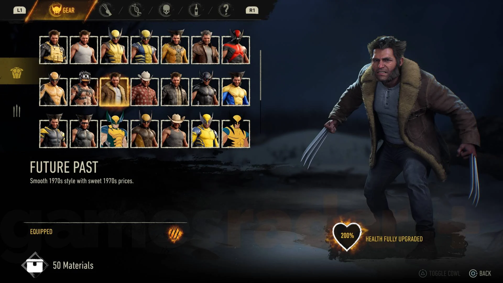 Traje Future Past em Marvel's Wolverine