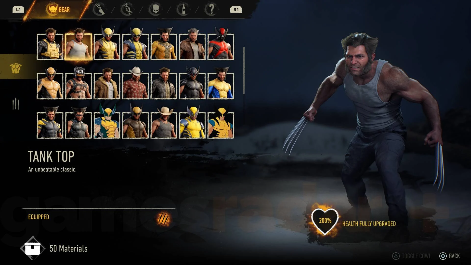 Traje Tank Top em Marvel's Wolverine