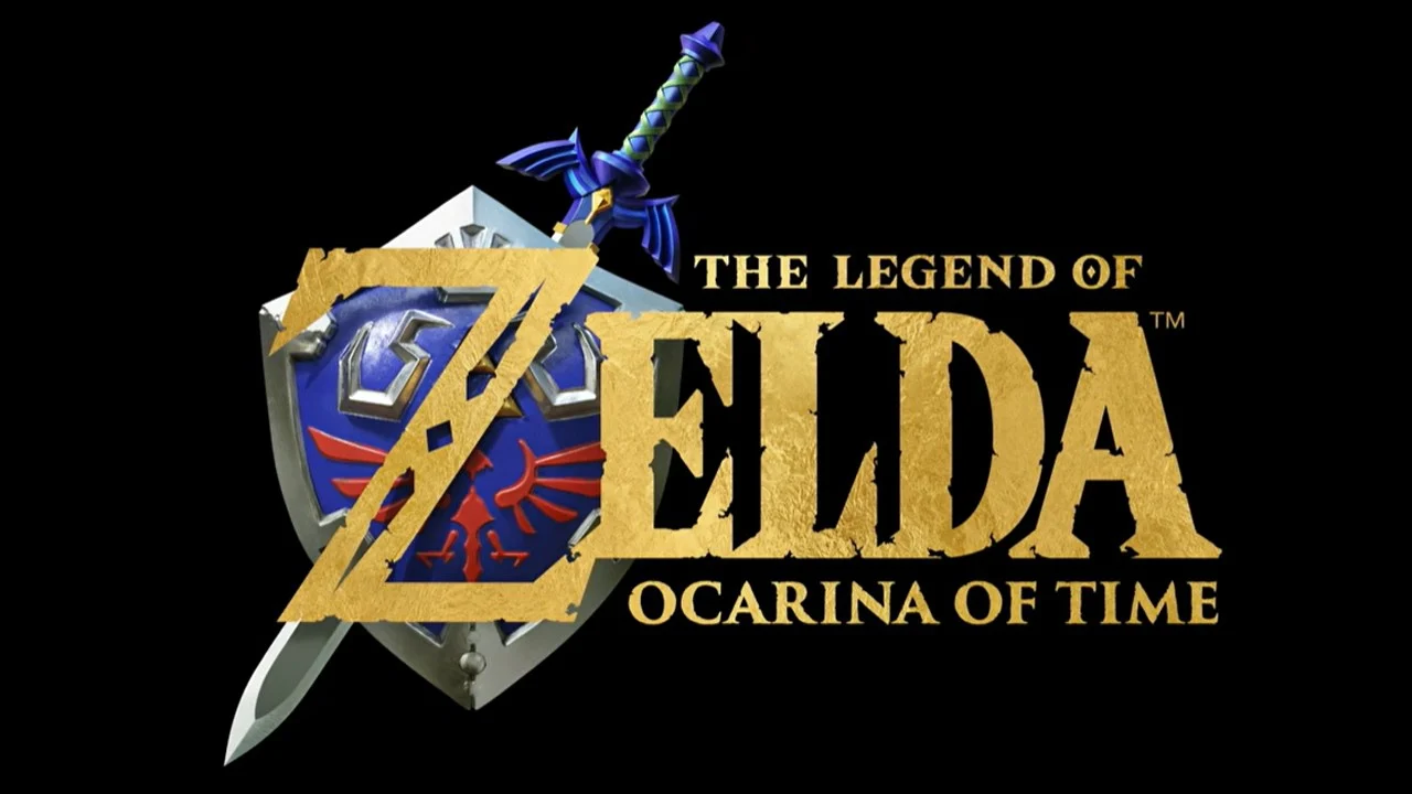 Logo de The Legend of Zelda Ocarina of Time usado na divulgação do remake para Nintendo Switch 2