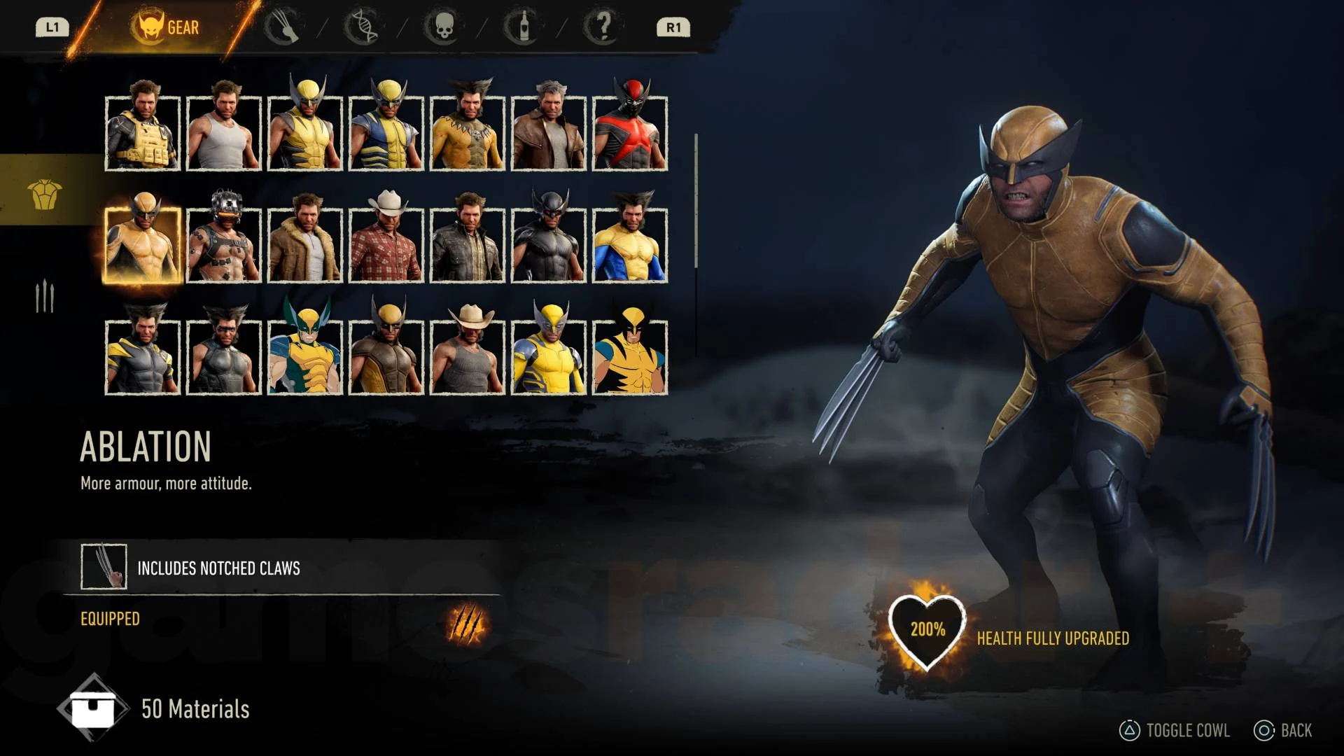 Traje Ablation em Marvel's Wolverine