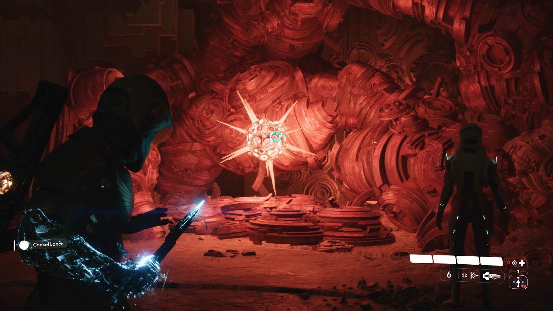 Jun Aslan usando tecnologia de Viajante durante combate em EXODUS