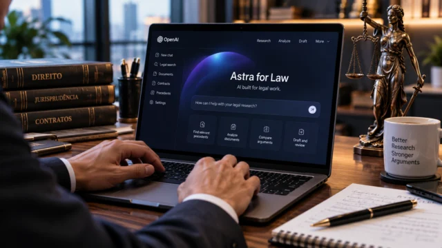 Nova versão do GPT-6 Astra combina pesquisa jurídica especializada, análise de documentos e ferramentas para escritórios, mas estreia com acesso restrito.