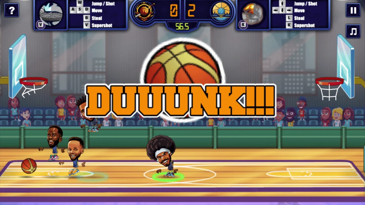 Partida de Basketball Stars no Poki com jogadores de basquete