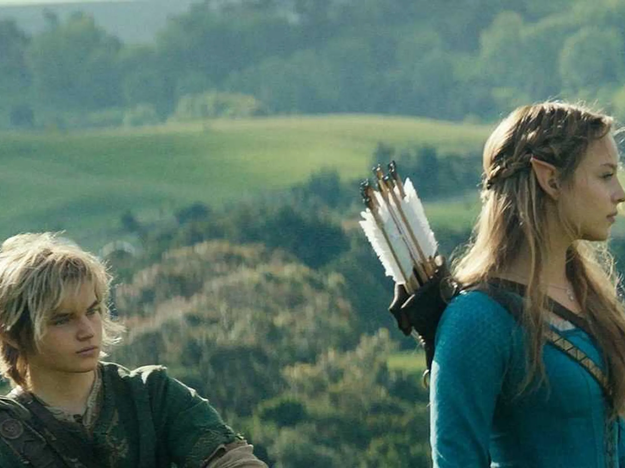 Link e princesa Zelda caracterizados para o filme live-action de The Legend of Zelda