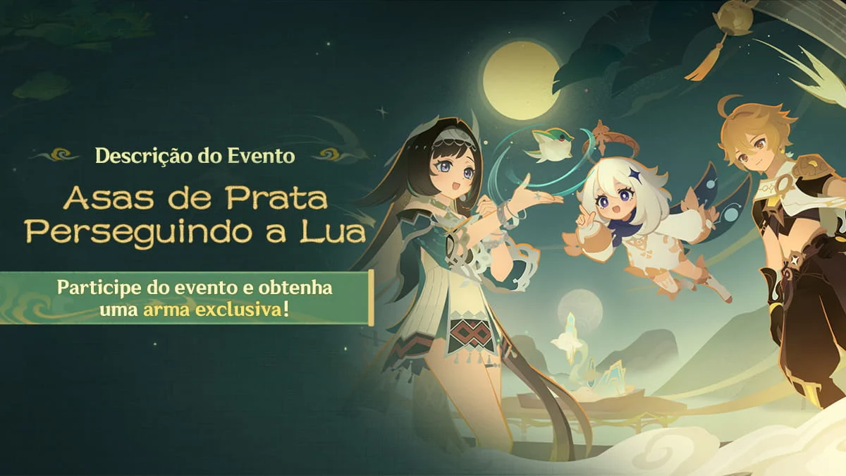 Arte oficial do evento Asas de Prata Perseguindo a Lua em Genshin Impact