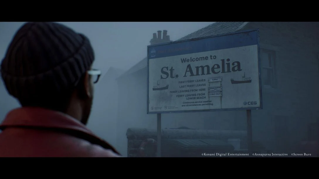 Simon chegando à ilha de St Amelia em Silent Hill Townfall