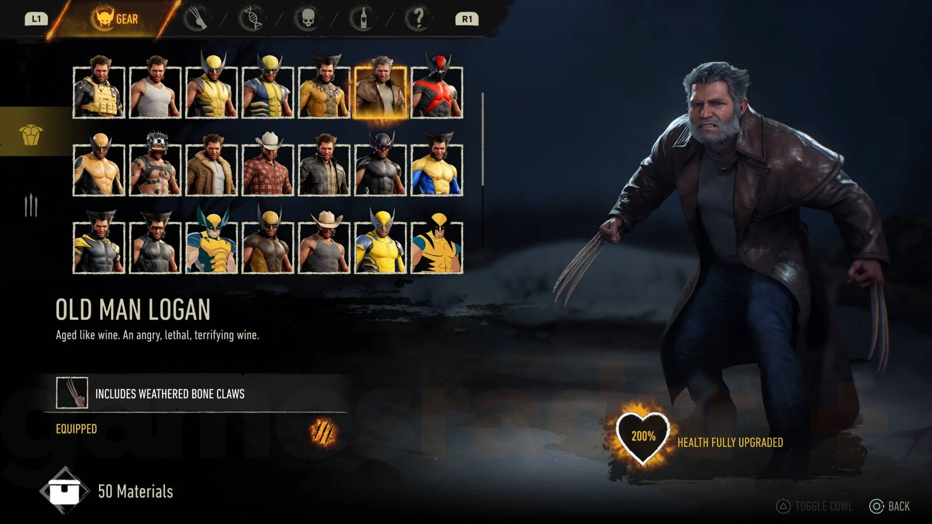 Traje Old Man Logan em Marvel's Wolverine