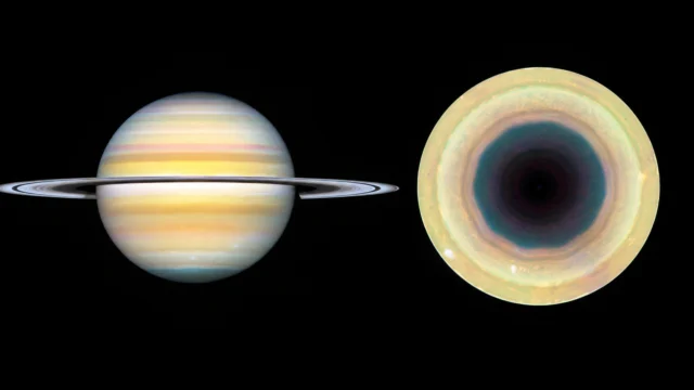 Hubble encontrou uma figura perfeita em Saturno que não estava lá há poucos anos