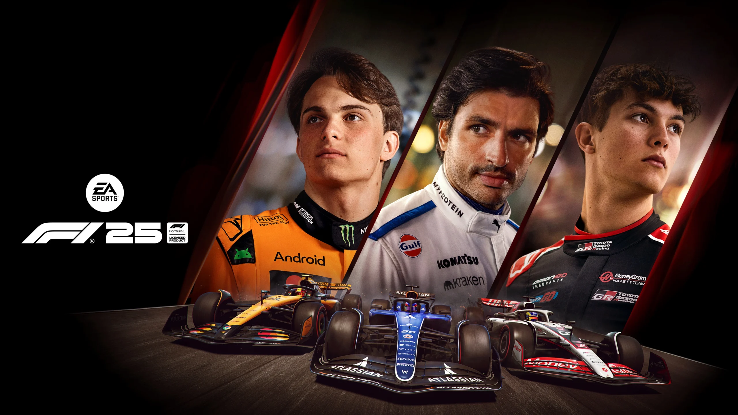 Pilotos e carros de Fórmula 1 na arte oficial de F1 25