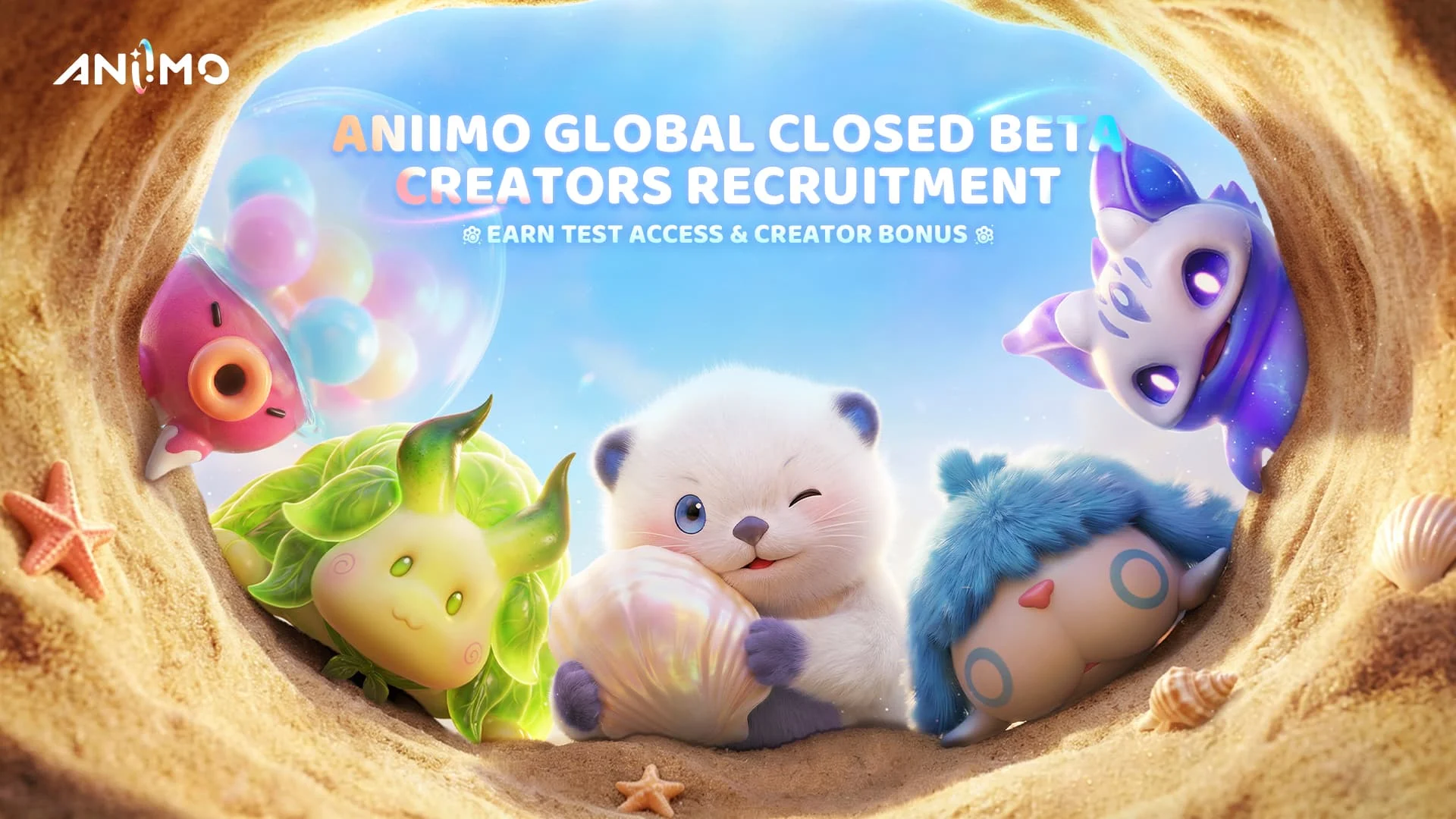 Arte oficial de Aniimo mostrando o mundo e criaturas do RPG