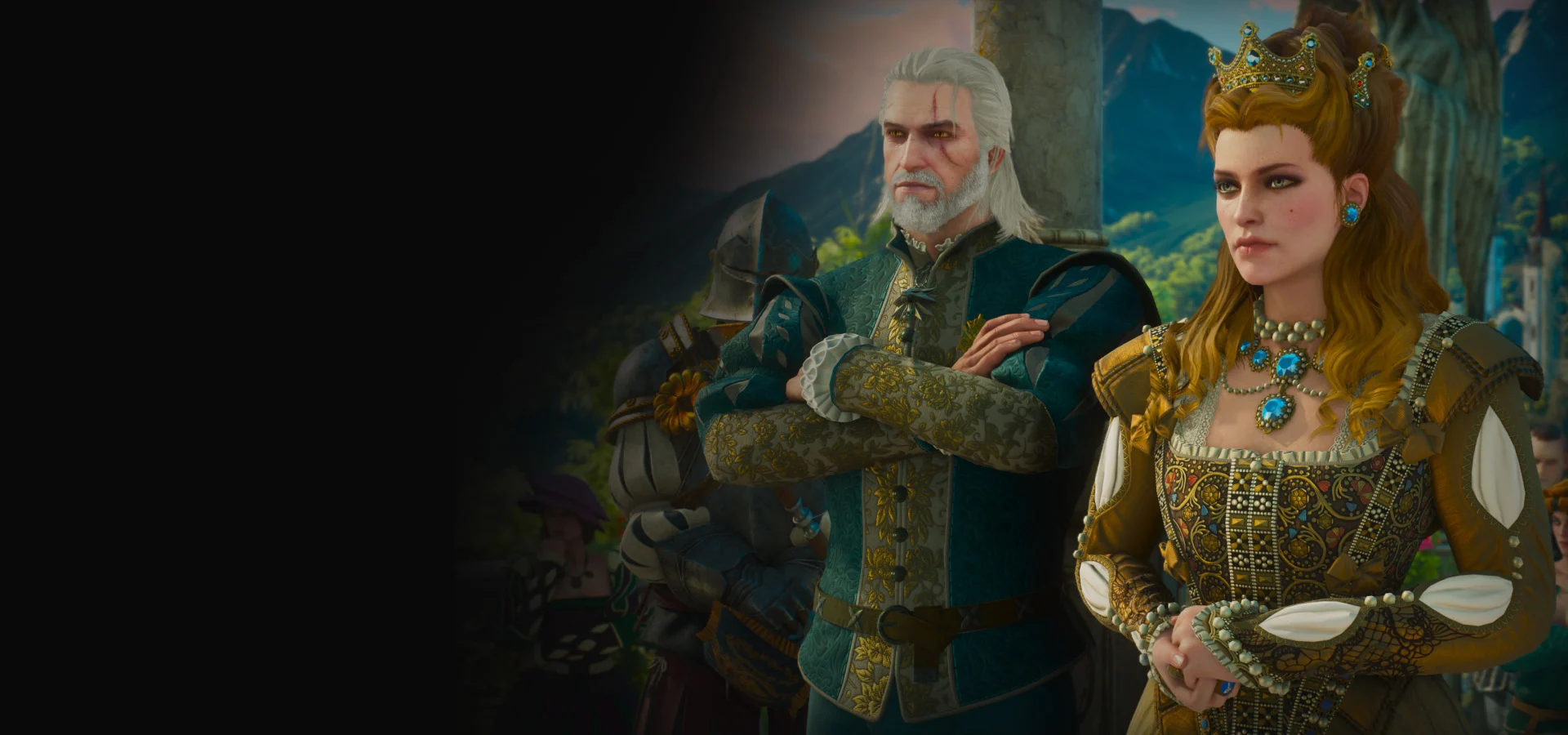 Geralt com traje alternativo em The Witcher 3