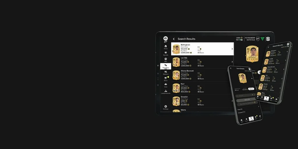 Mercado e gerenciamento do Ultimate Team pelo Web App do EA Sports FC