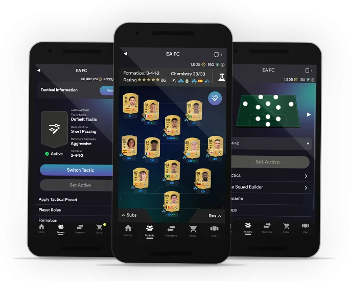 Gerenciamento de elenco no Web App do EA Sports FC Ultimate Team