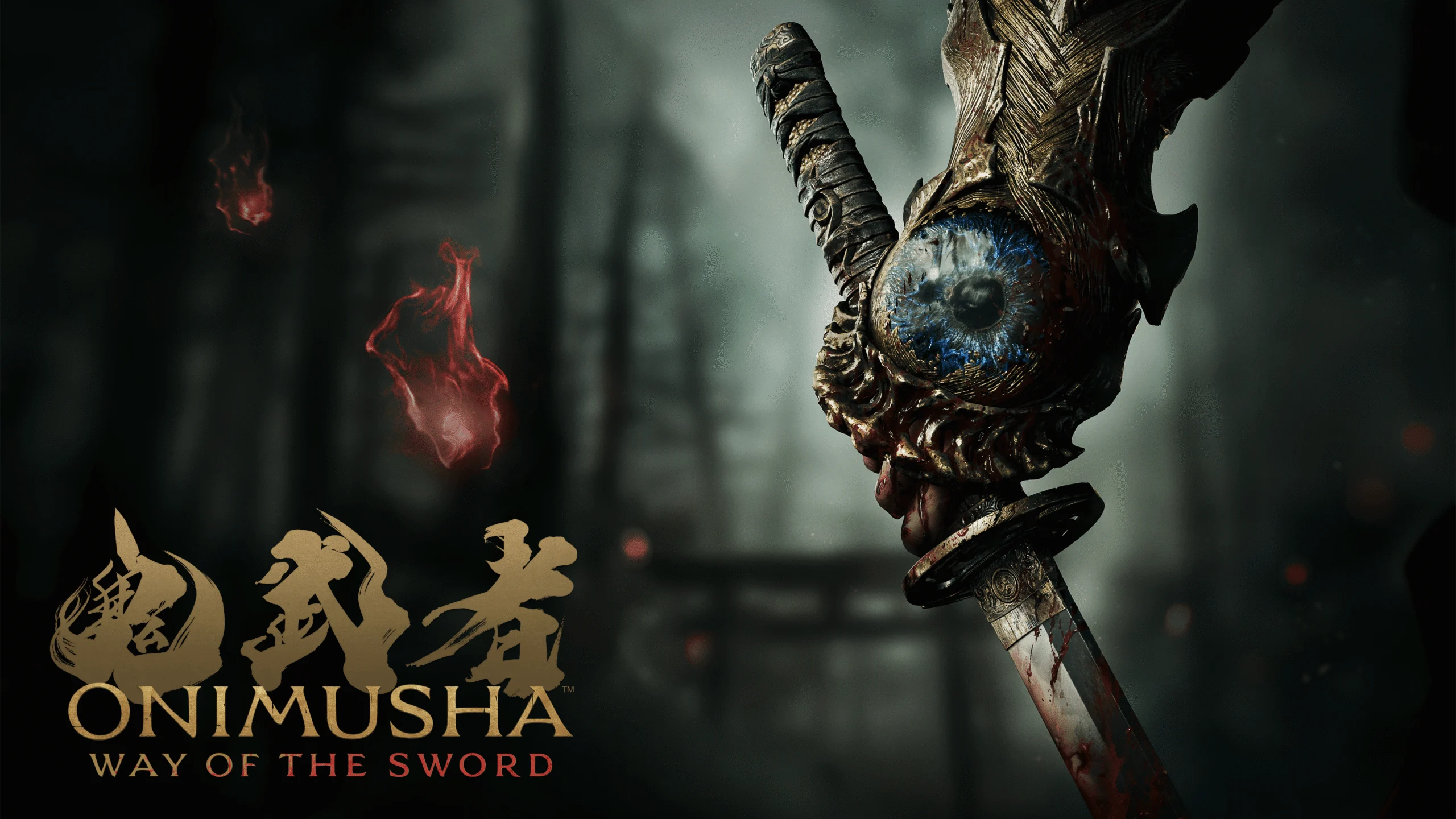Manopla Oni e espada em imagem de divulgação de Onimusha Way of the Sword