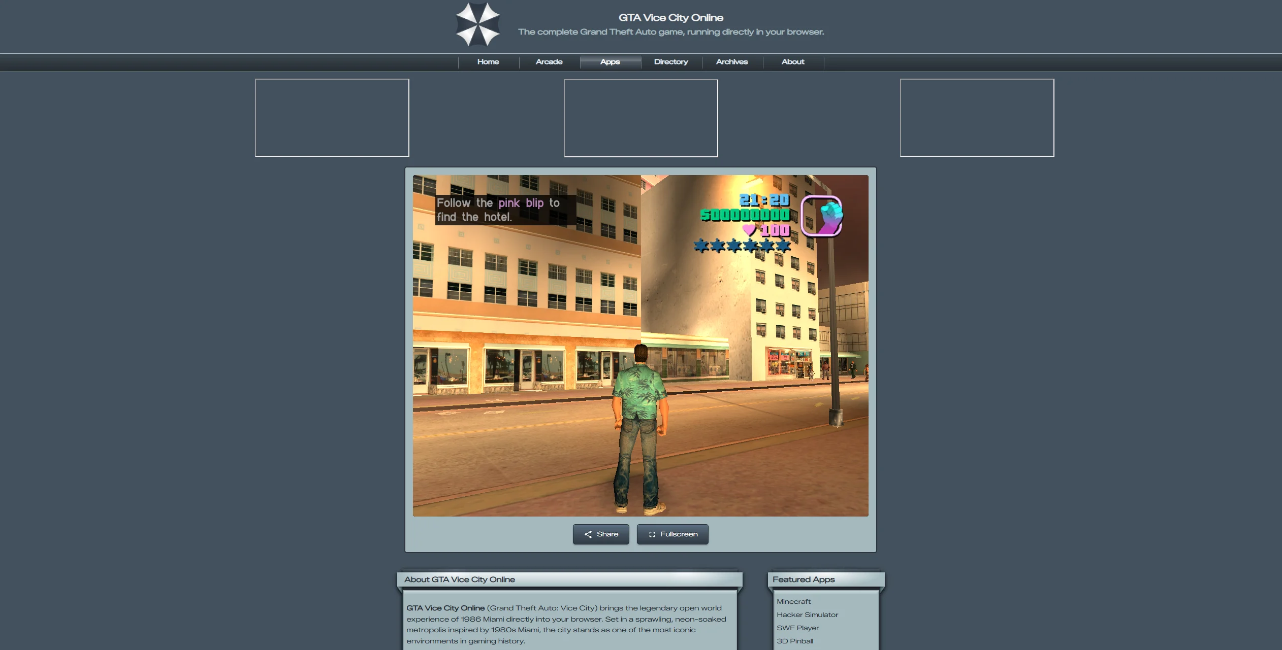 GTA Vice City e GTA 3 agora rodam direto no navegador — até pelo celular