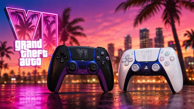 Controles DualSense de GTA 6 nas versões preta e branca