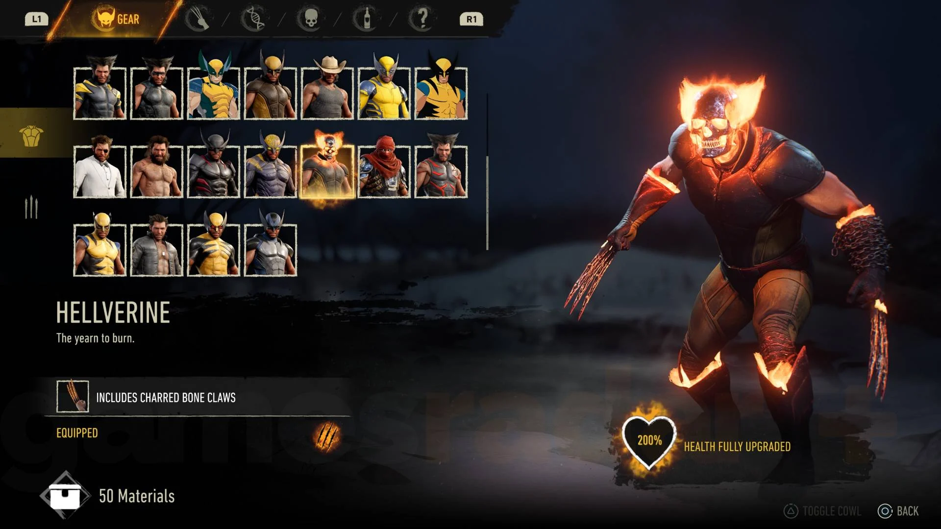 Traje Hellverine em Marvel's Wolverine