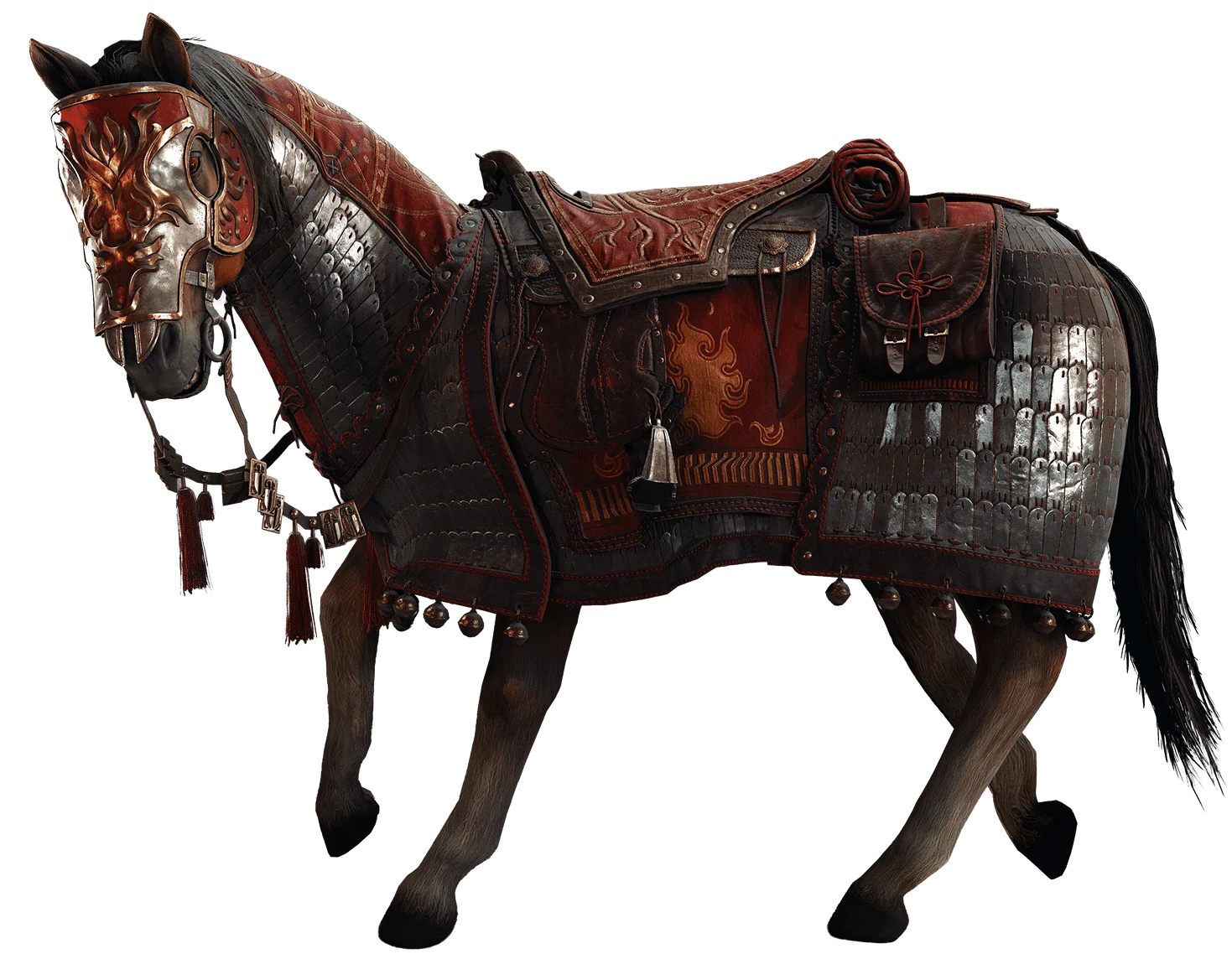 Carpeado equipada com o conjunto de equipamentos de Fogo dos Twitch Drops de The Witcher 3 Remastered
