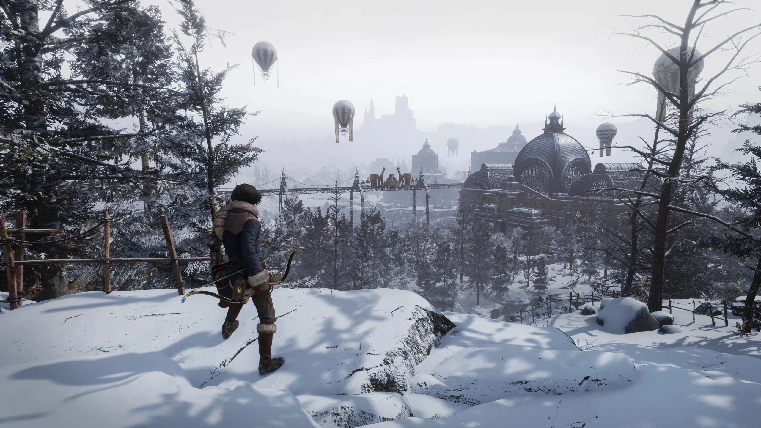 P observa o zoológico de Krat coberto de neve em Lies of P: Overture