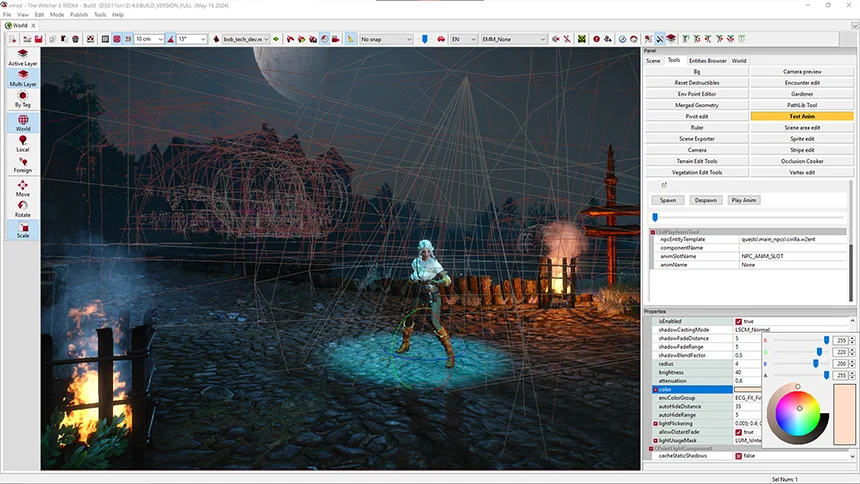 Ferramenta REDkit usada para criar mods de The Witcher 3