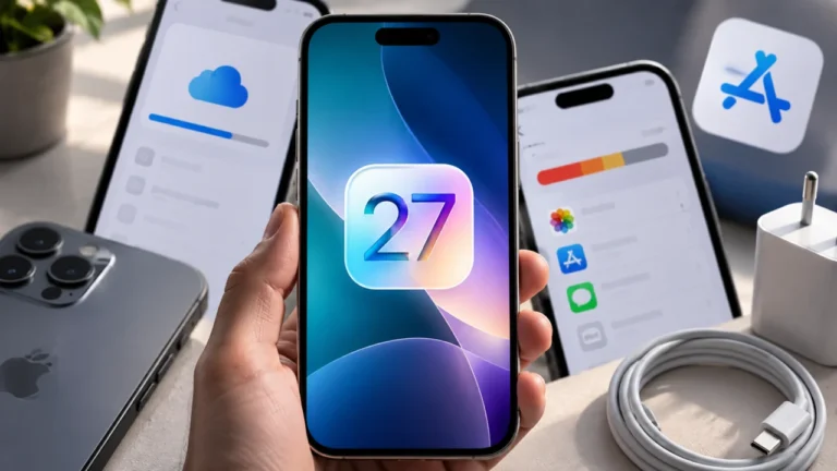 O novo controle do iOS 27 permite aumentar a opacidade do Liquid Glass; ajustes de acessibilidade também ajudam a deixar a interface mais legível.