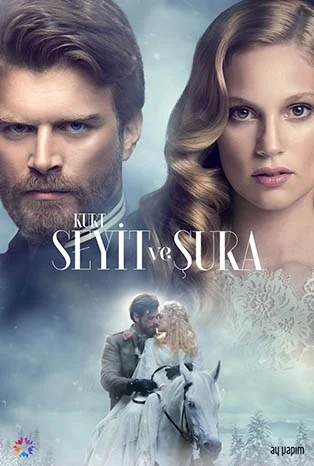 Kıvanç Tatlıtuğ e Farah Zeynep Abdullah no material promocional de Kurt Seyit e Şura