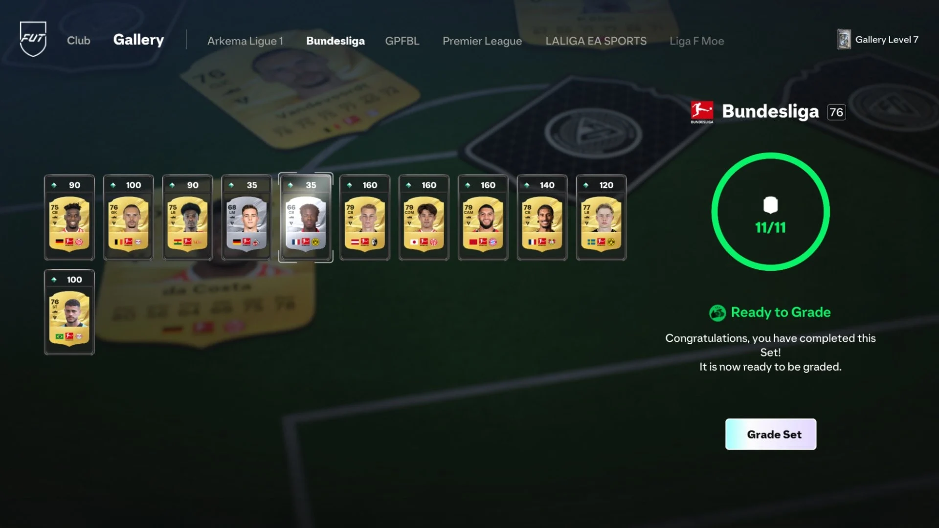 Conjunto da Bundesliga preenchido na Galeria FUT do EA FC 27
