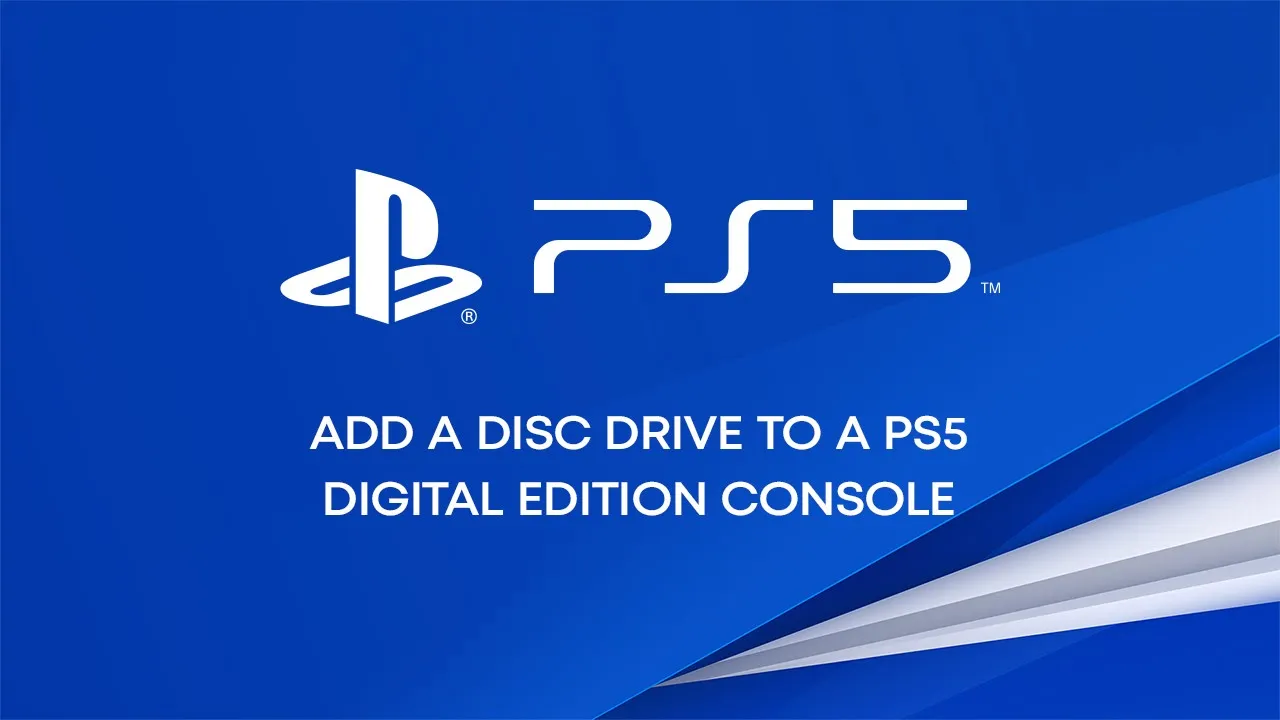 Material oficial do PlayStation mostrando a instalação de uma unidade de disco no PS5 Edição Digital