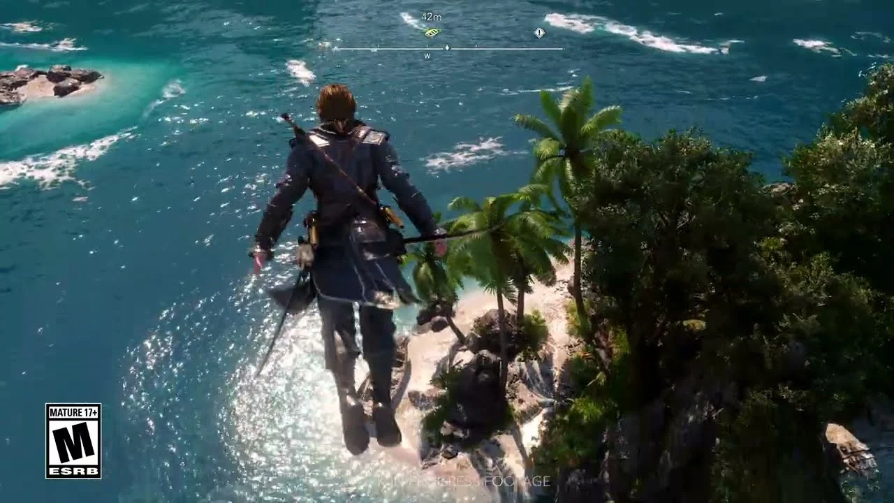 Edward Kenway realizando parkour em Black Flag Resynced