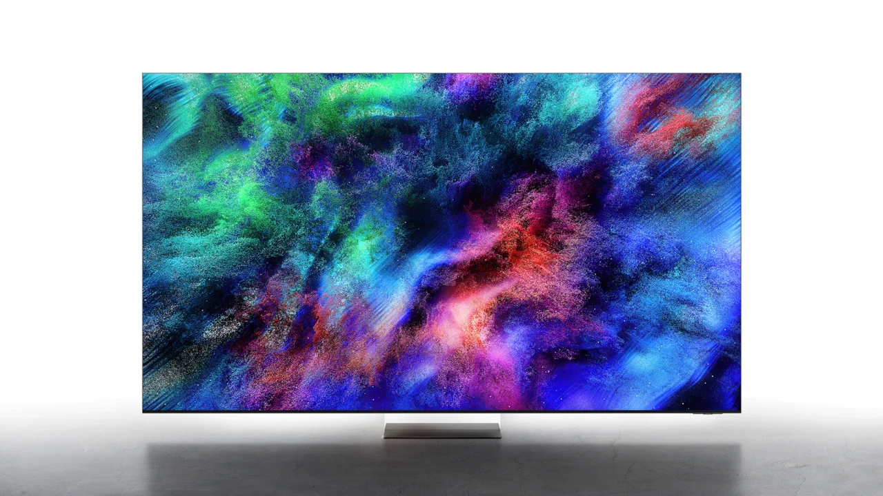TV com painel OLED vista de frente