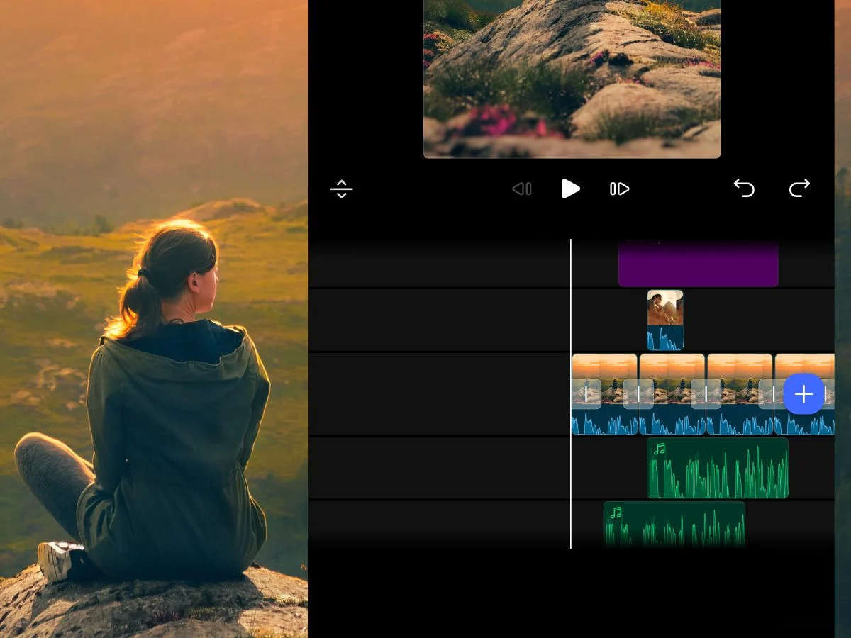 Linha do tempo multifaixa do Adobe Premiere para Android