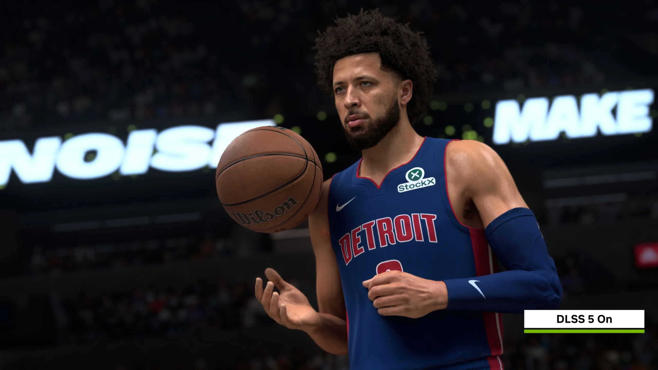 Cade Cunningham em NBA 2K27 com DLSS 5 ativado
