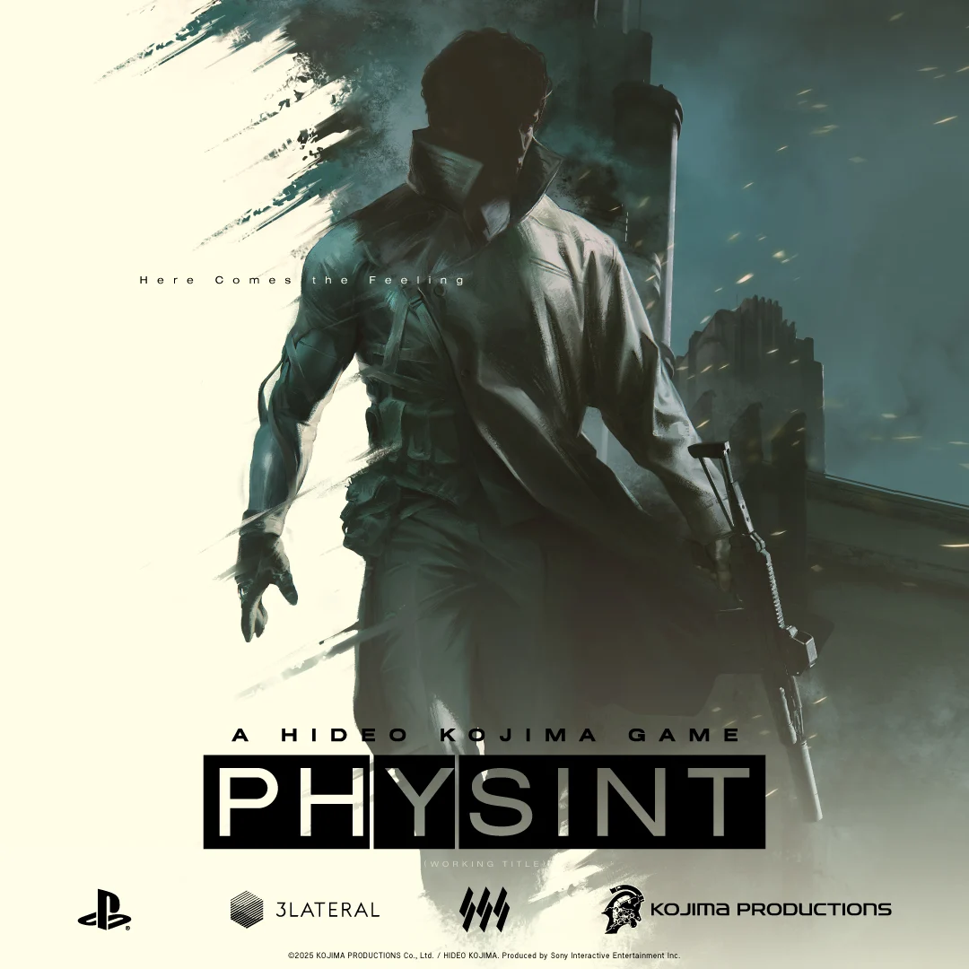 Arte conceitual de Physint mostrando agente armado criado para o jogo de Hideo Kojima