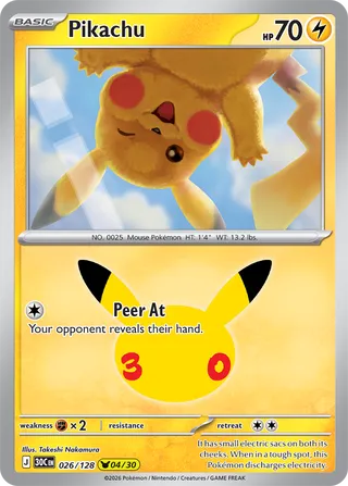 Outra versão de Pikachu da coleção Pokémon Celebração de 30 Anos