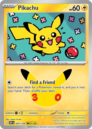 Pikachu ilustrado por James Turner na coleção de 30 anos de Pokémon