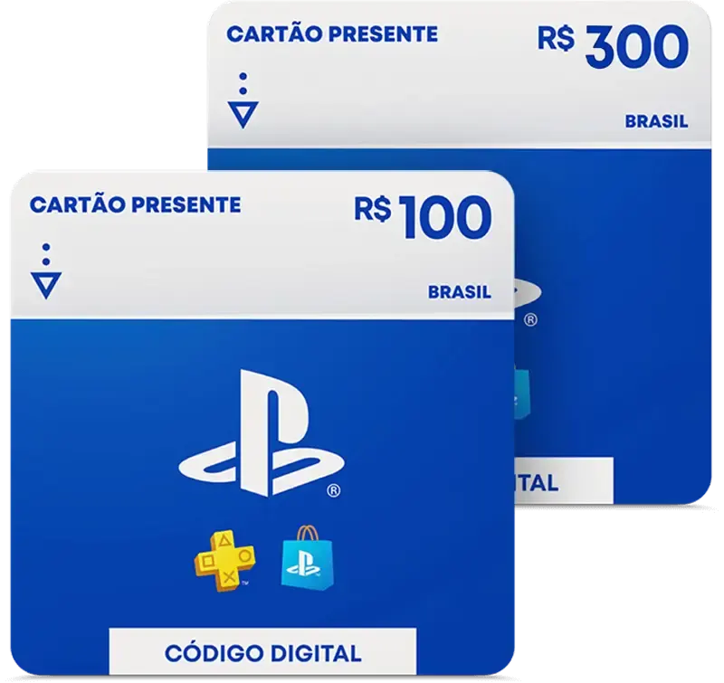 Gift Cards PlayStation Store de 100 e 300 reais